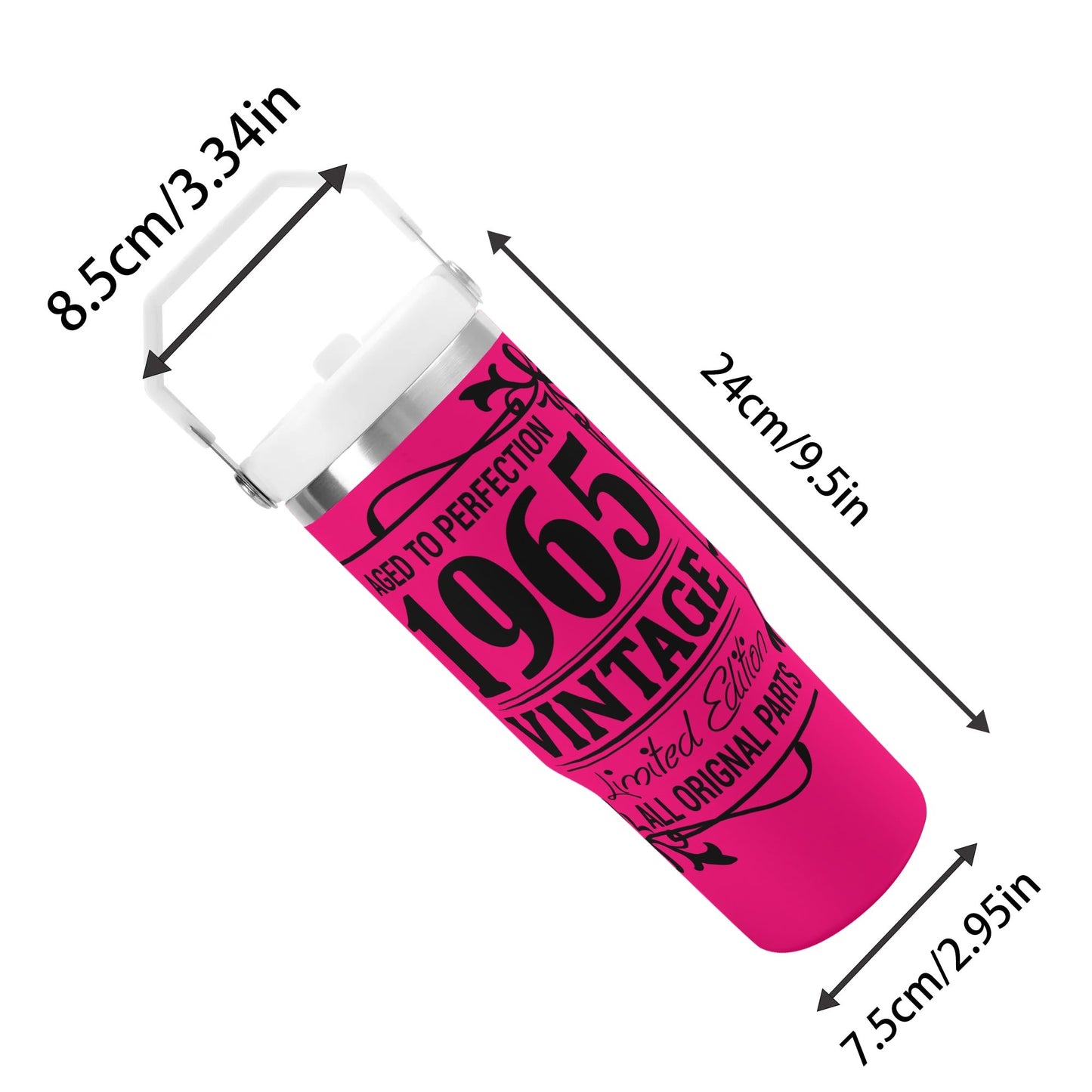 Aged to Perfection 1965 Vintage | 30oz Stainless Steel Travel Mug - Black Font