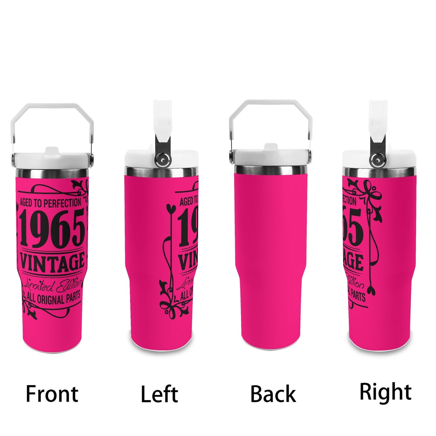 Aged to Perfection 1965 Vintage | 30oz Stainless Steel Travel Mug - Black Font