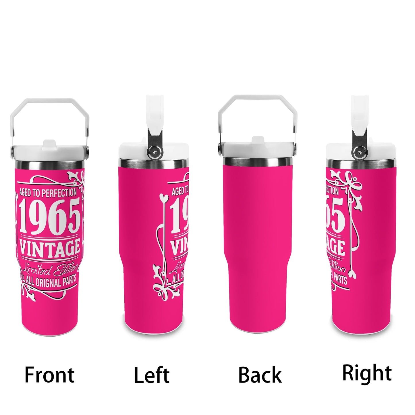 Aged to Perfection 1965 Vintage | 30oz Stainless Steel Travel Mug - White Font