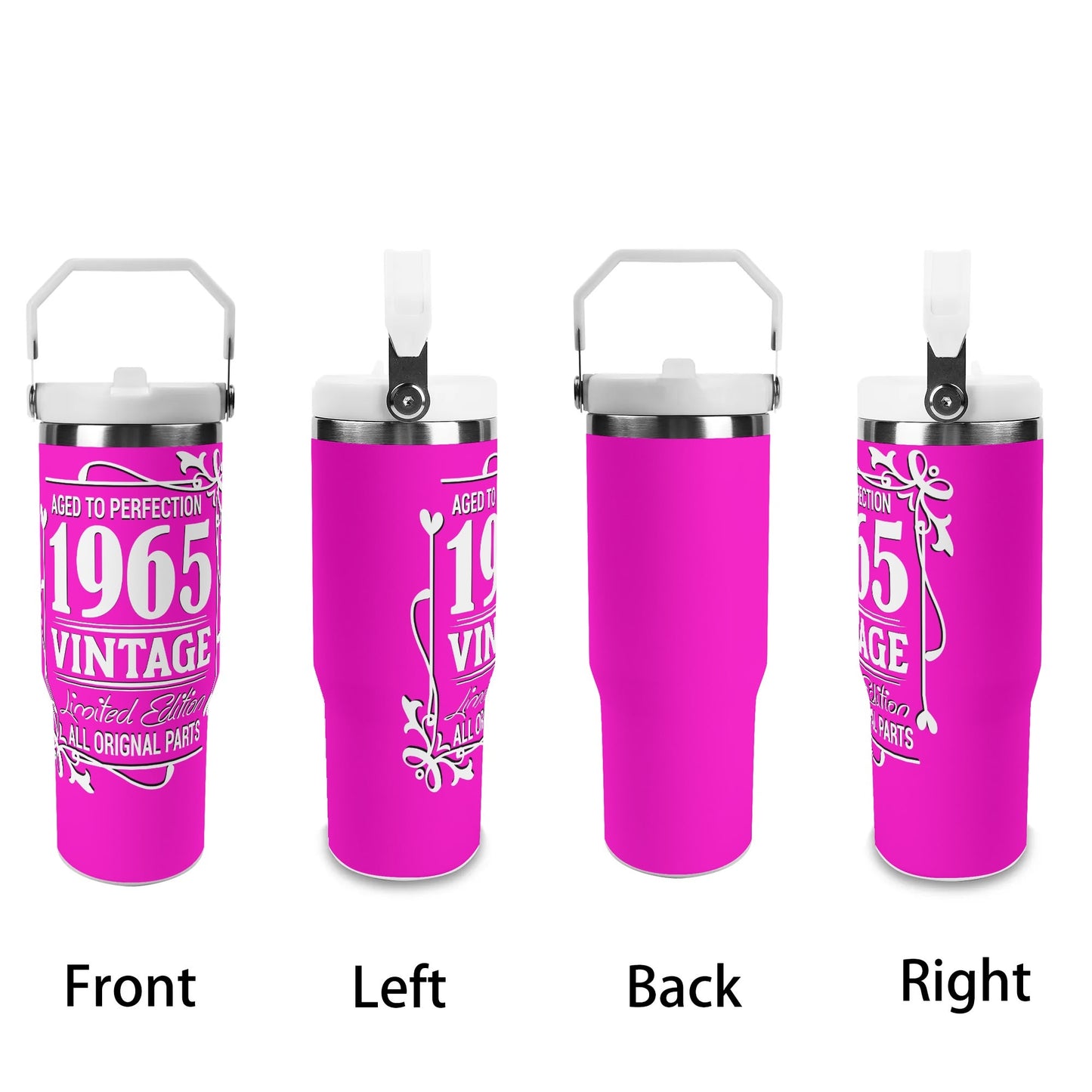 Aged to Perfection 1965 Vintage | 30oz Stainless Steel Travel Mug - White Font