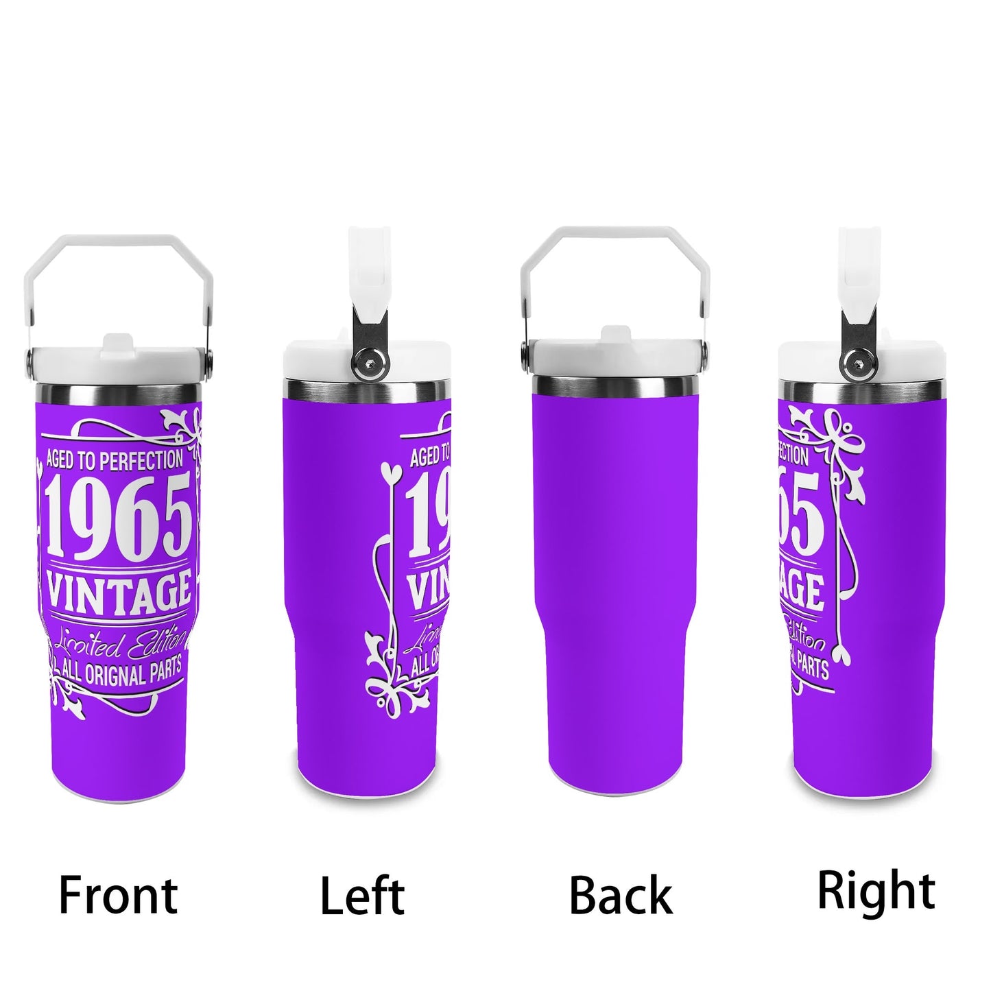 Aged to Perfection 1965 Vintage | 30oz Stainless Steel Travel Mug - White Font