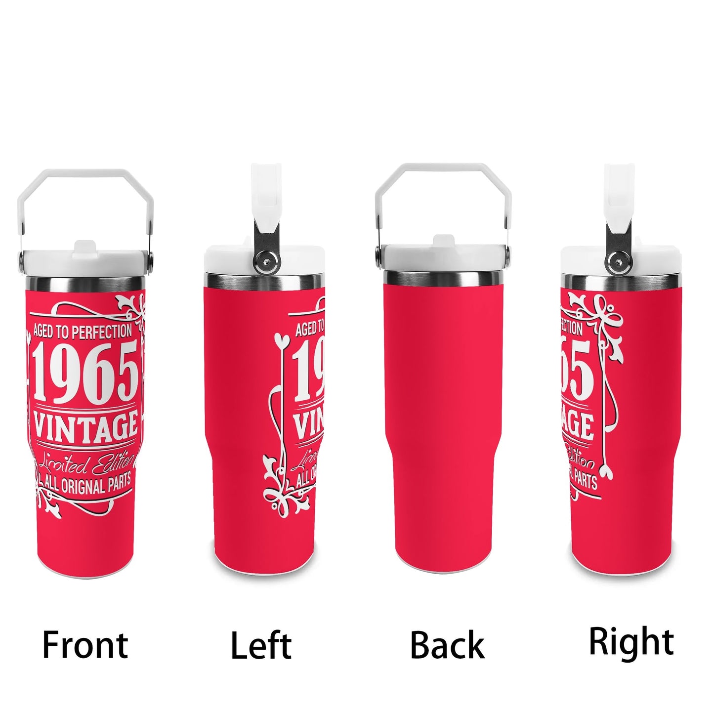 Aged to Perfection 1965 Vintage | 30oz Stainless Steel Travel Mug - White Font