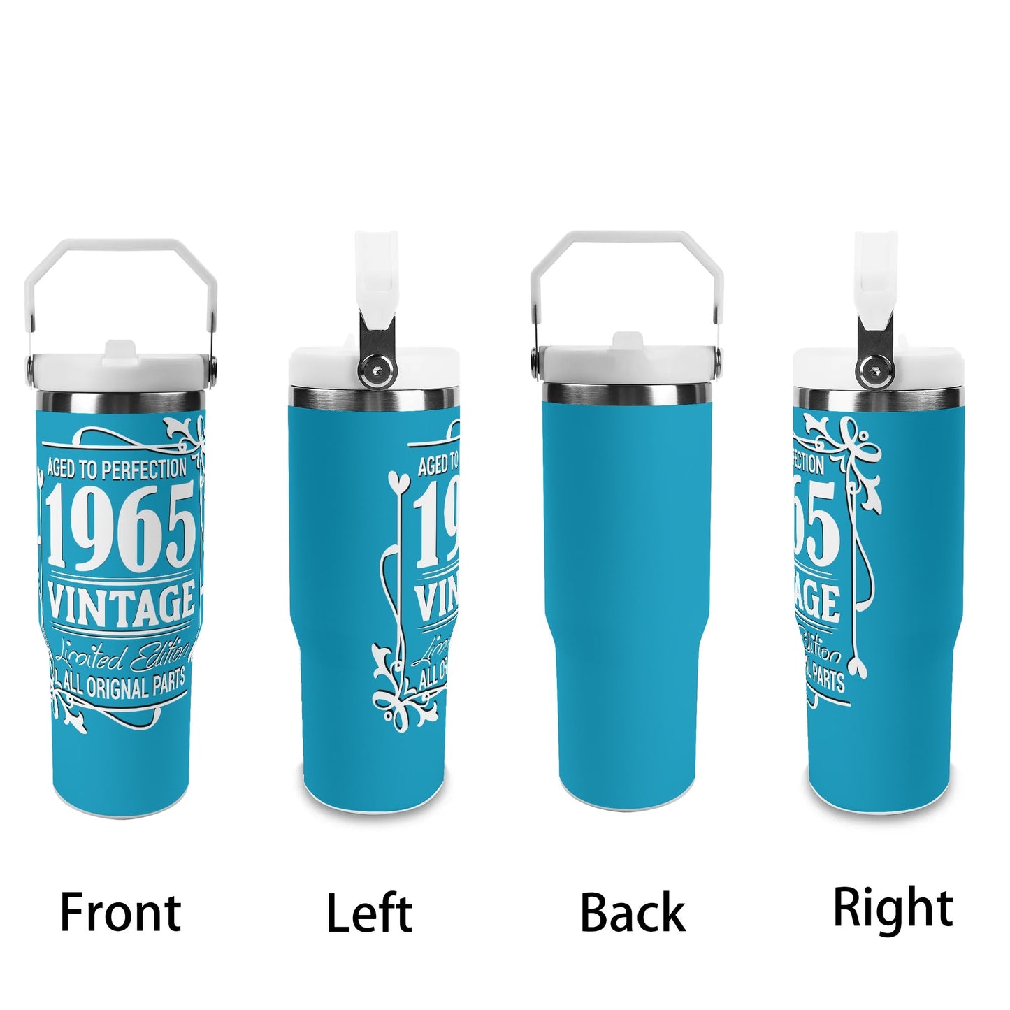 Aged to Perfection 1965 Vintage | 30oz Stainless Steel Travel Mug - White Font