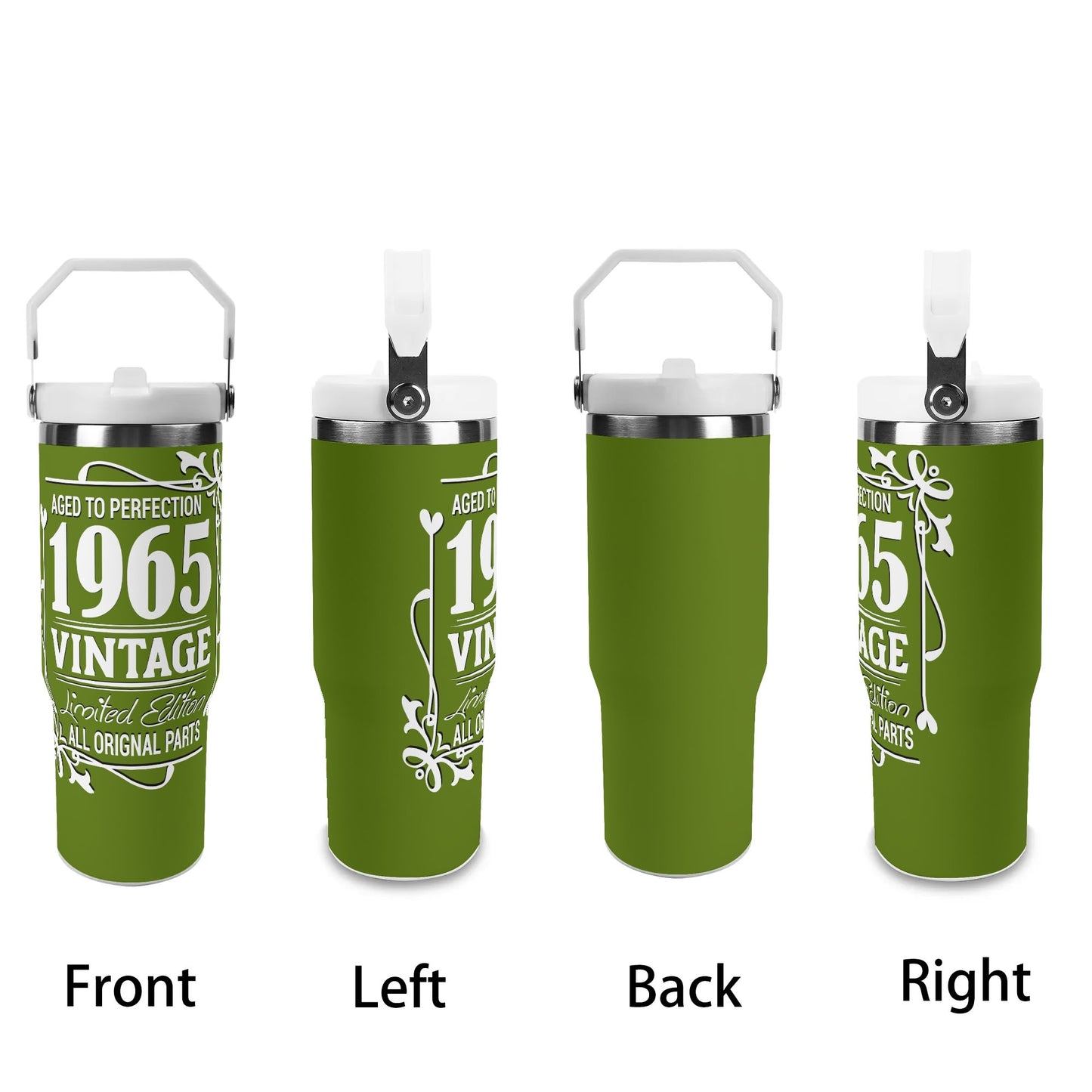 Aged to Perfection 1965 Vintage | 30oz Stainless Steel Travel Mug - White Font