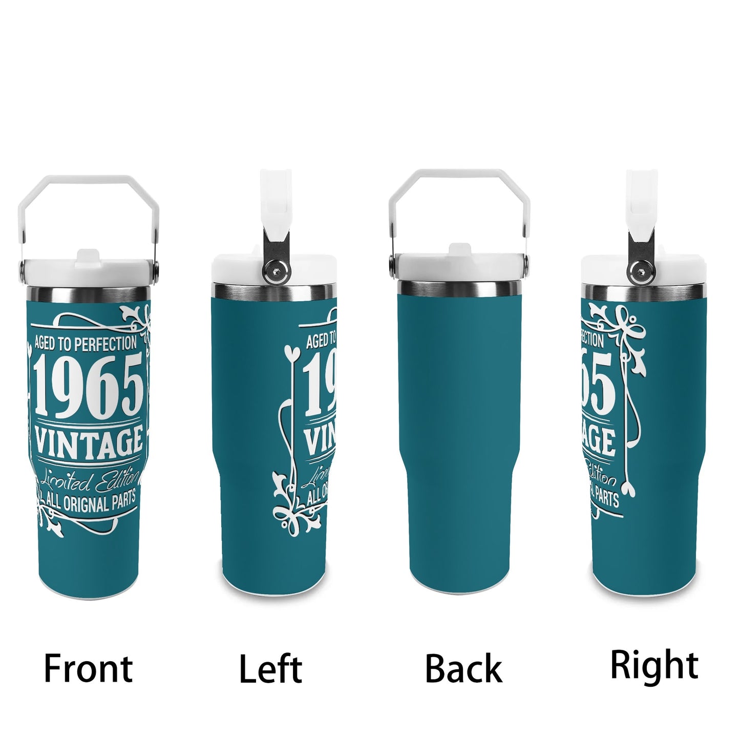 Aged to Perfection 1965 Vintage | 30oz Stainless Steel Travel Mug - White Font