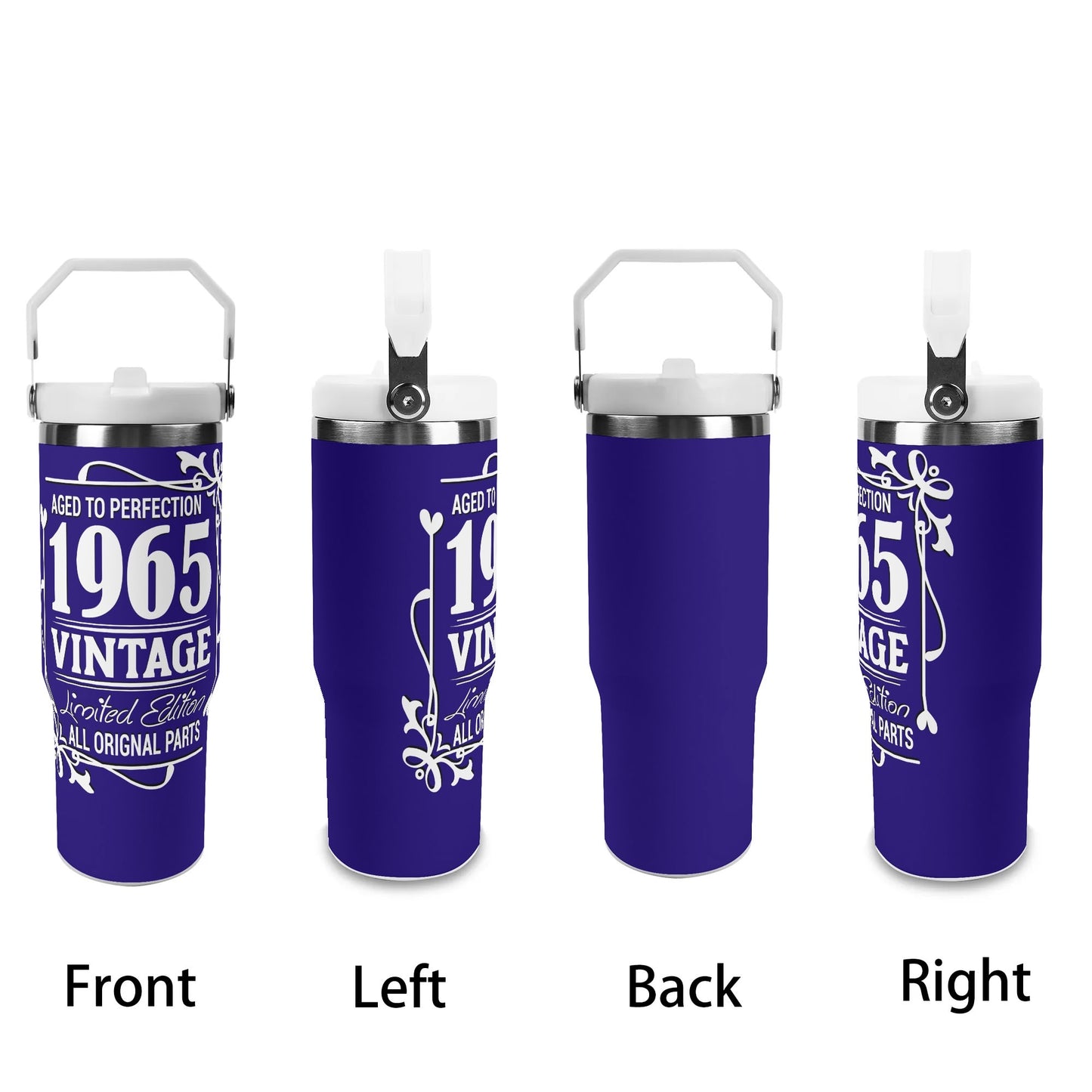 Aged to Perfection 1965 Vintage | 30oz Stainless Steel Travel Mug - White Font