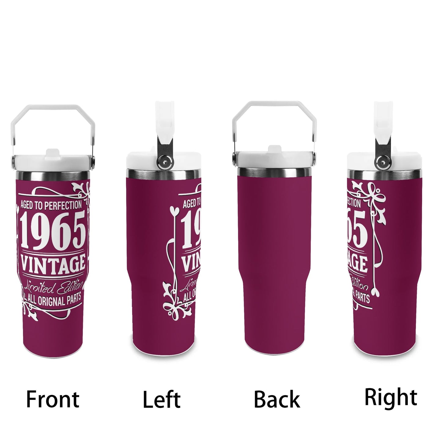 Aged to Perfection 1965 Vintage | 30oz Stainless Steel Travel Mug - White Font