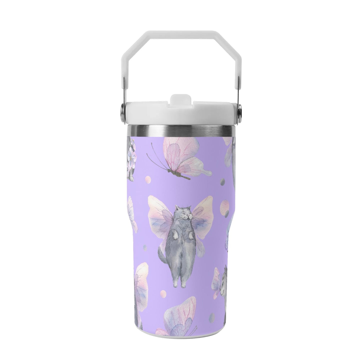 Fairy Tails | 20oz Stainless Steel Travel Mug With Carry Handle – Your Go-To Hot & Cold Beverage Companion