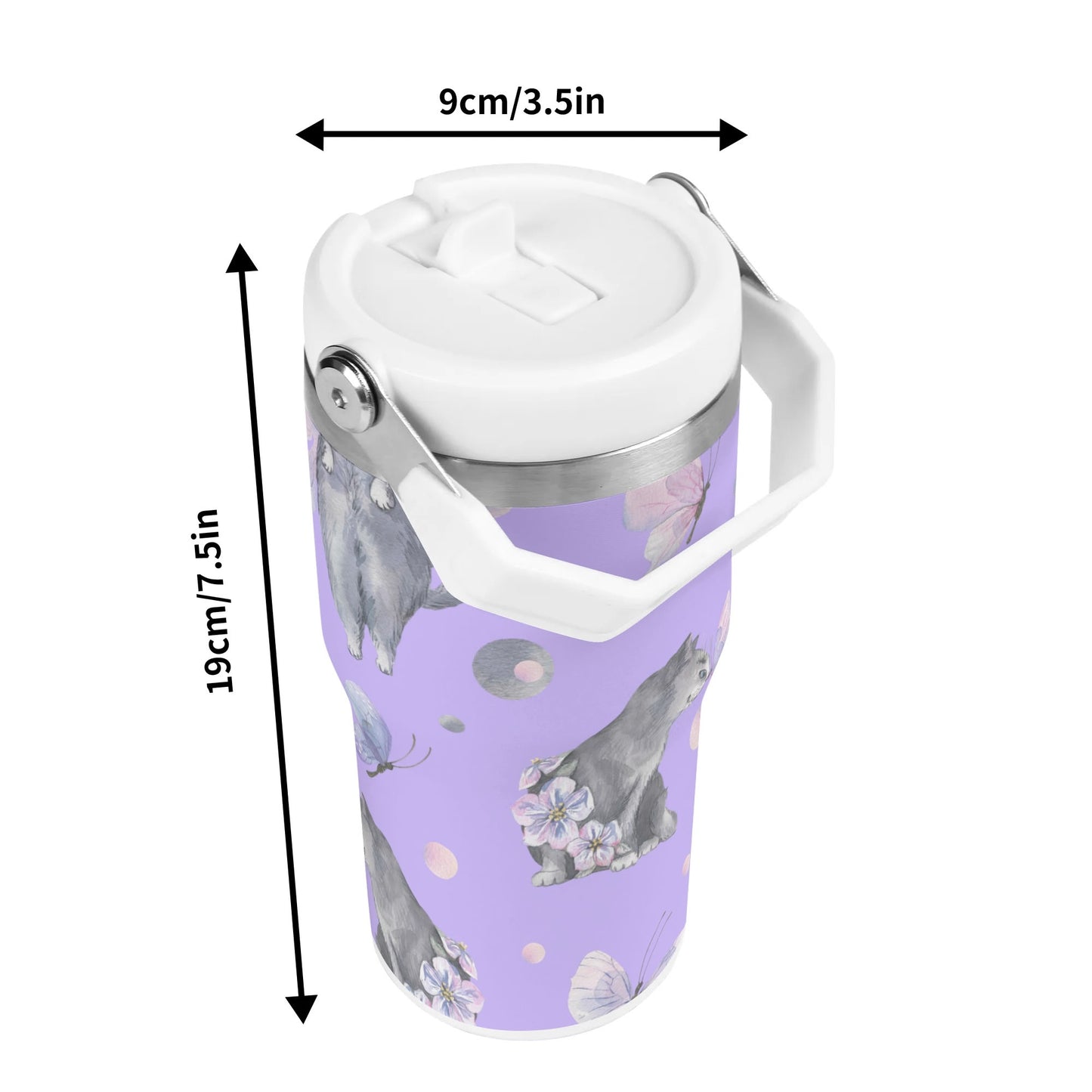 Fairy Tails | 20oz Stainless Steel Travel Mug With Carry Handle – Your Go-To Hot & Cold Beverage Companion