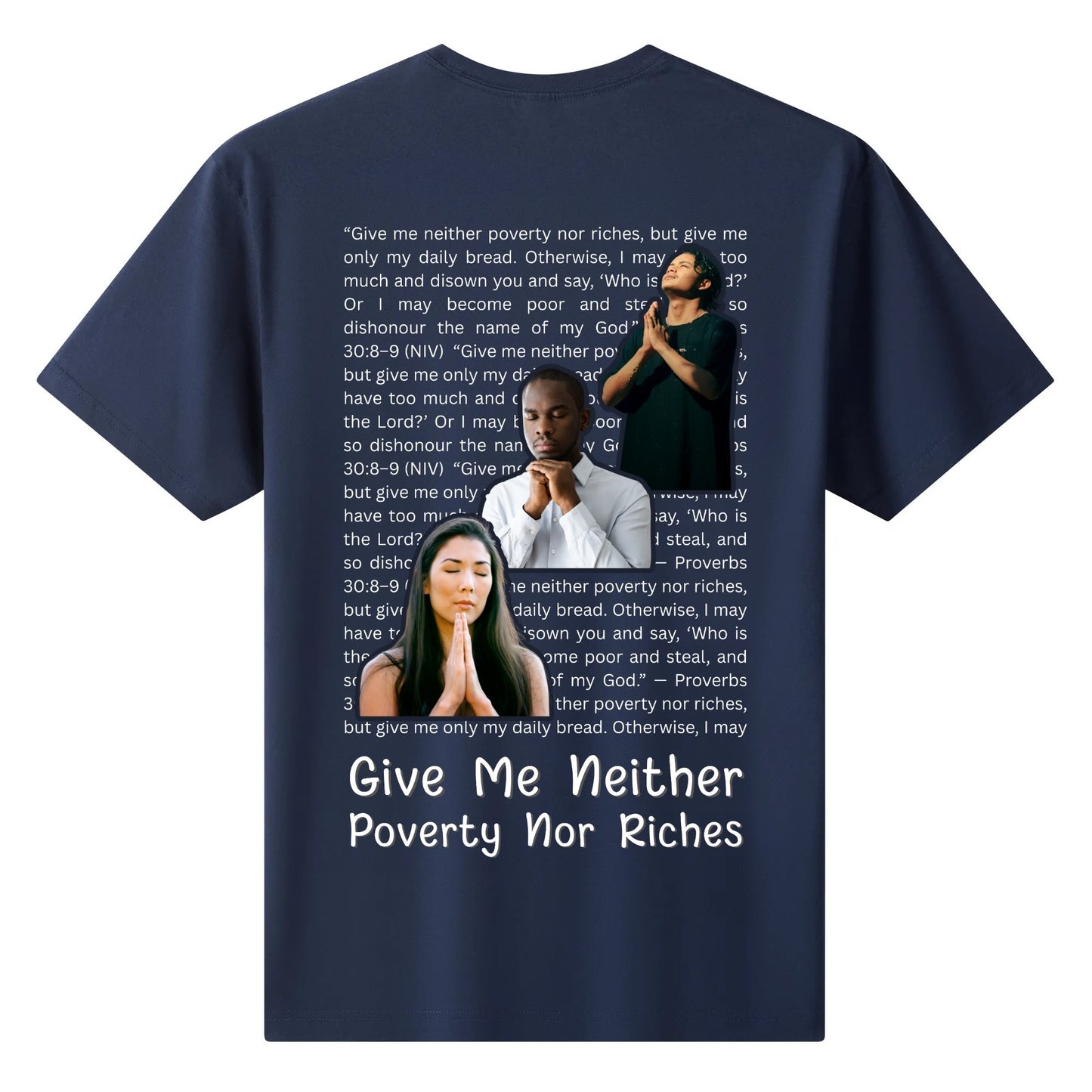 Proverbs 30:8-9 | Womens 100% Soft Cotton T-Shirt - Front & Back Printing