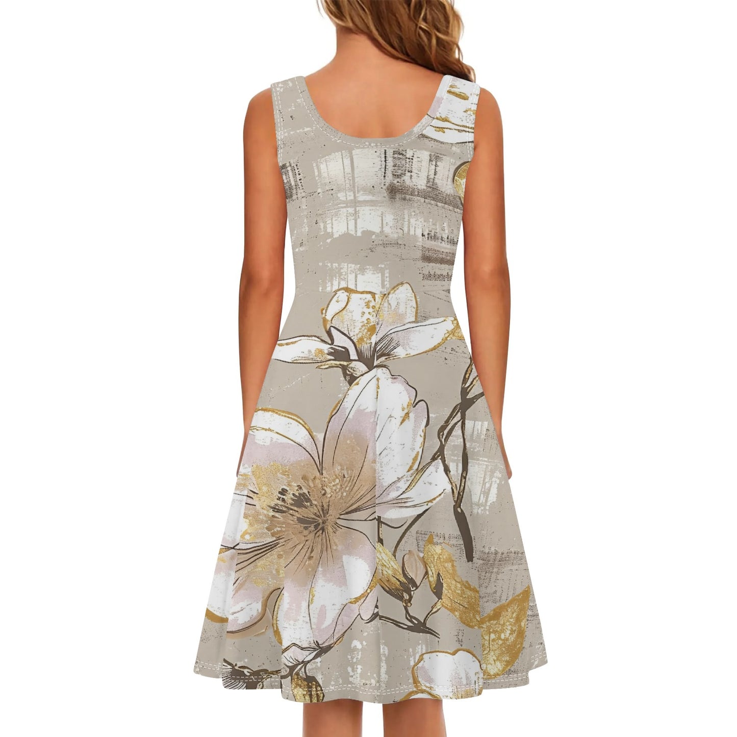 Vintage Florals | Womens Tank Sundress With Pockets - Midi Length