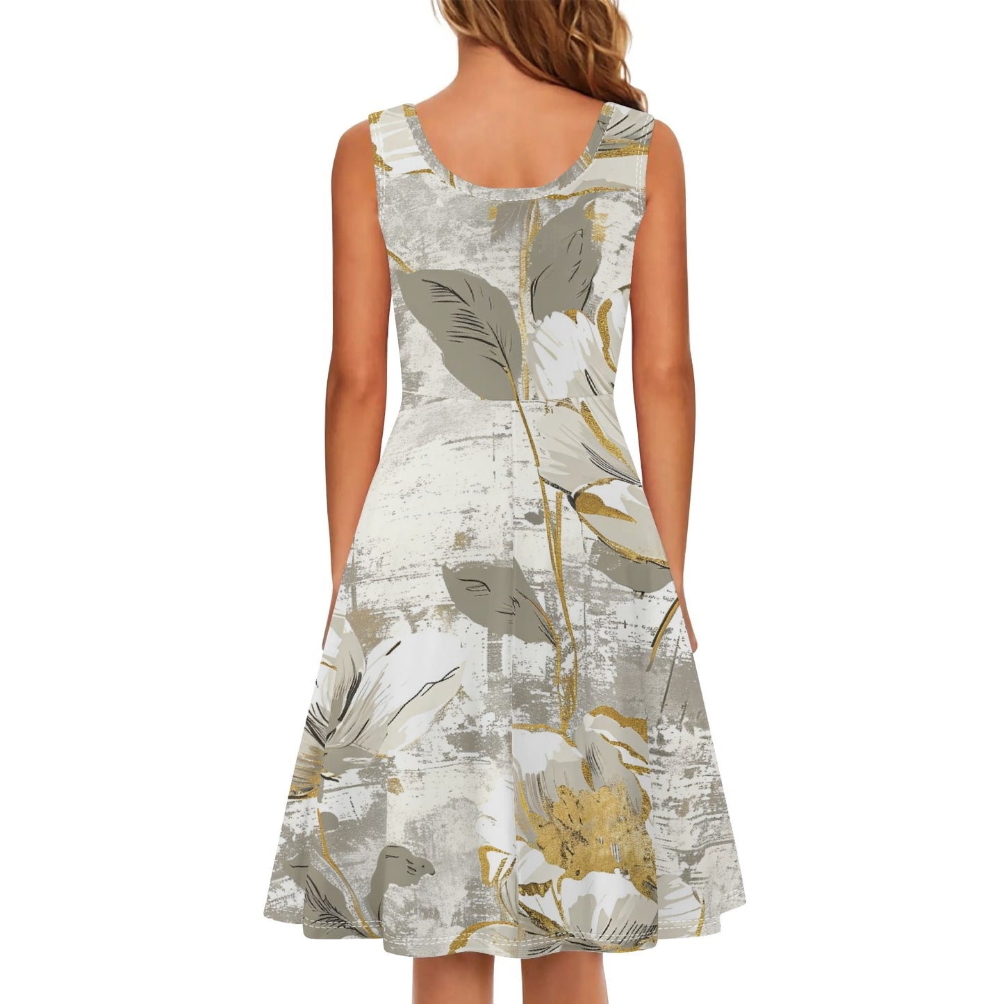 Vintage Florals | Womens Tank Sundress With Pockets - Midi Length