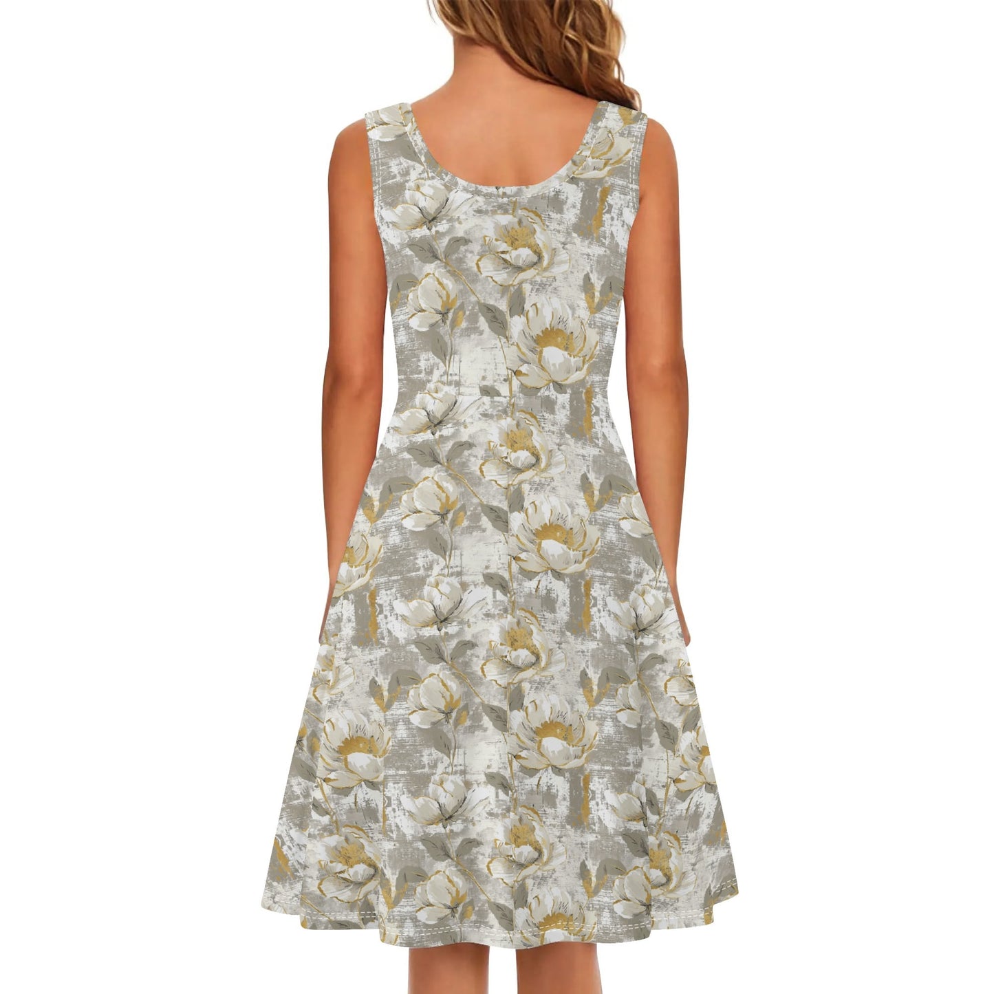Vintage Florals | Womens Tank Sundress With Pockets - Midi Length
