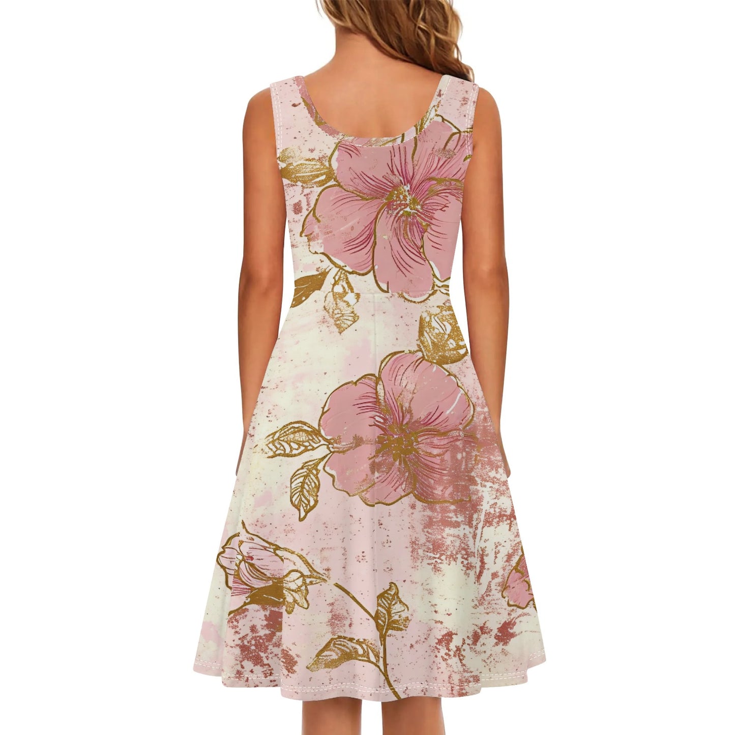 Vintage Florals | Womens Tank Sundress With Pockets - Midi Length