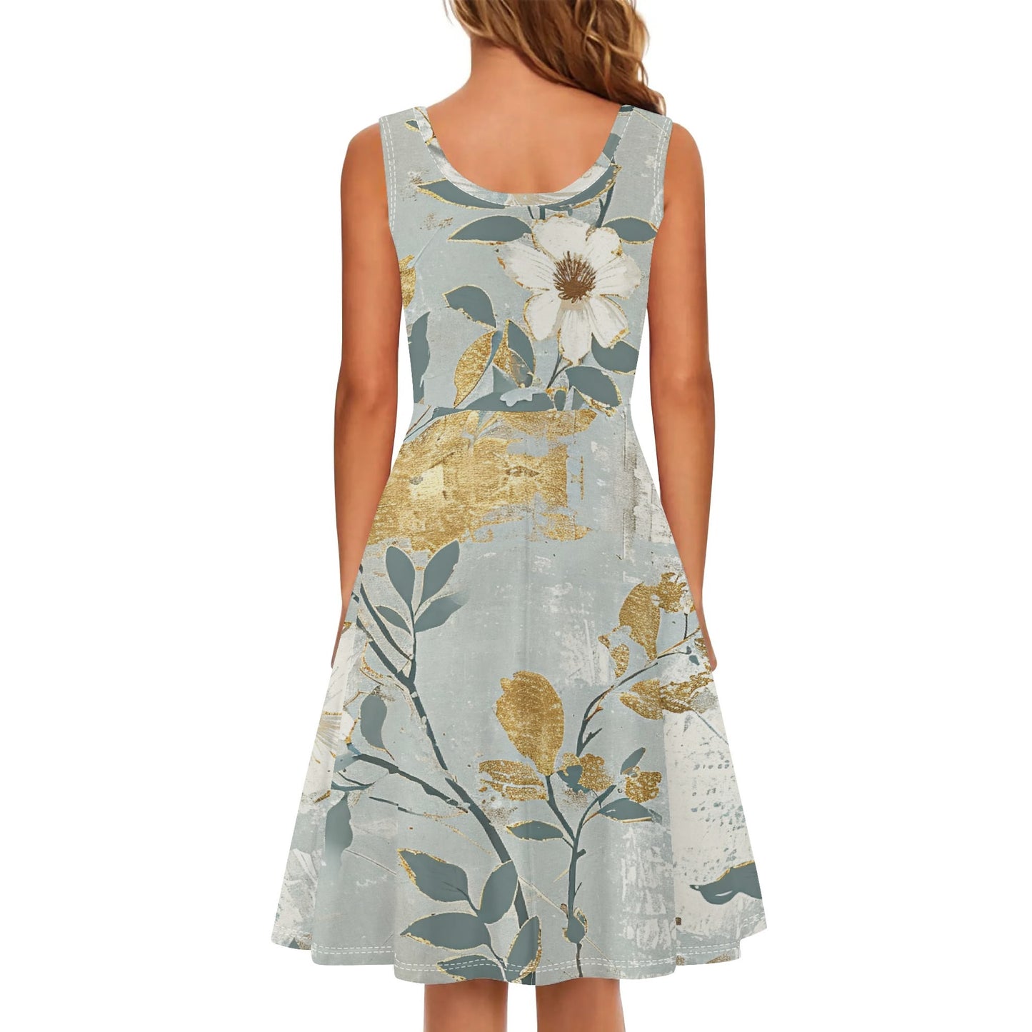 Vintage Florals | Womens Tank Sundress With Pockets - Midi Length