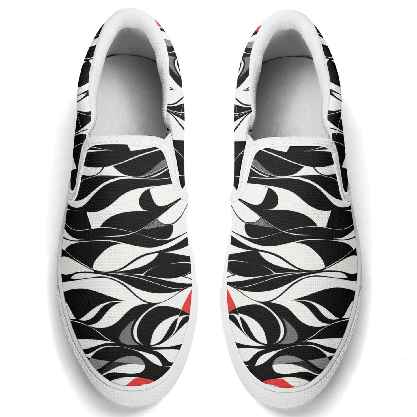 Black & White Abstract | Women's Rubber Slip On Loafers