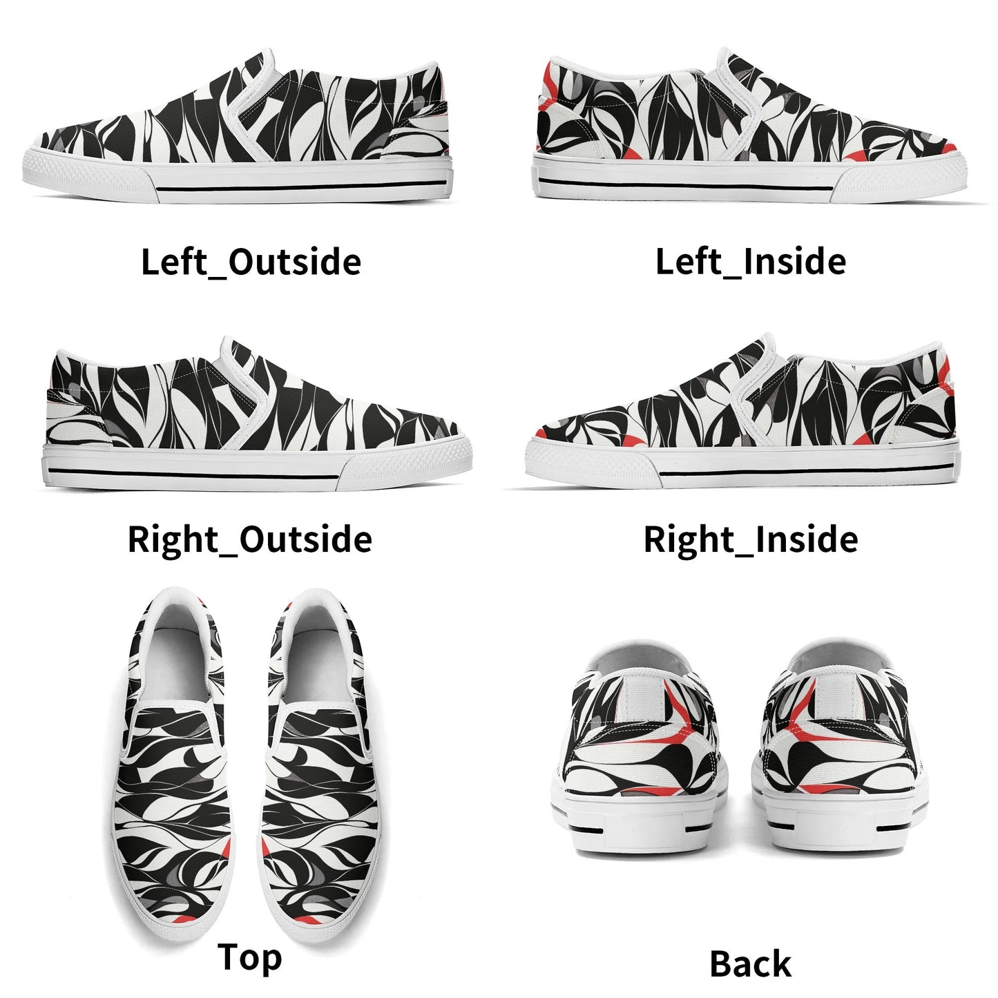 Black & White Abstract | Women's Rubber Slip On Loafers