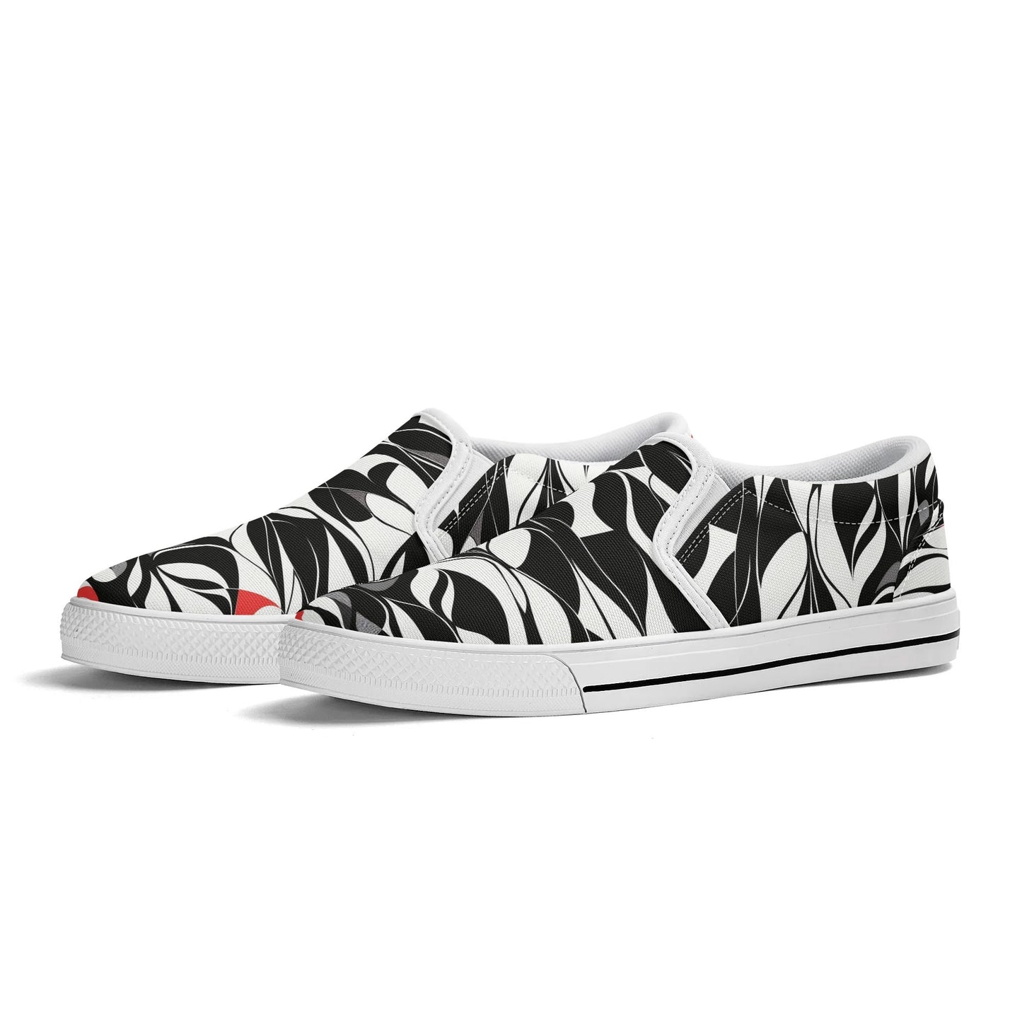 Black & White Abstract | Women's Rubber Slip On Loafers