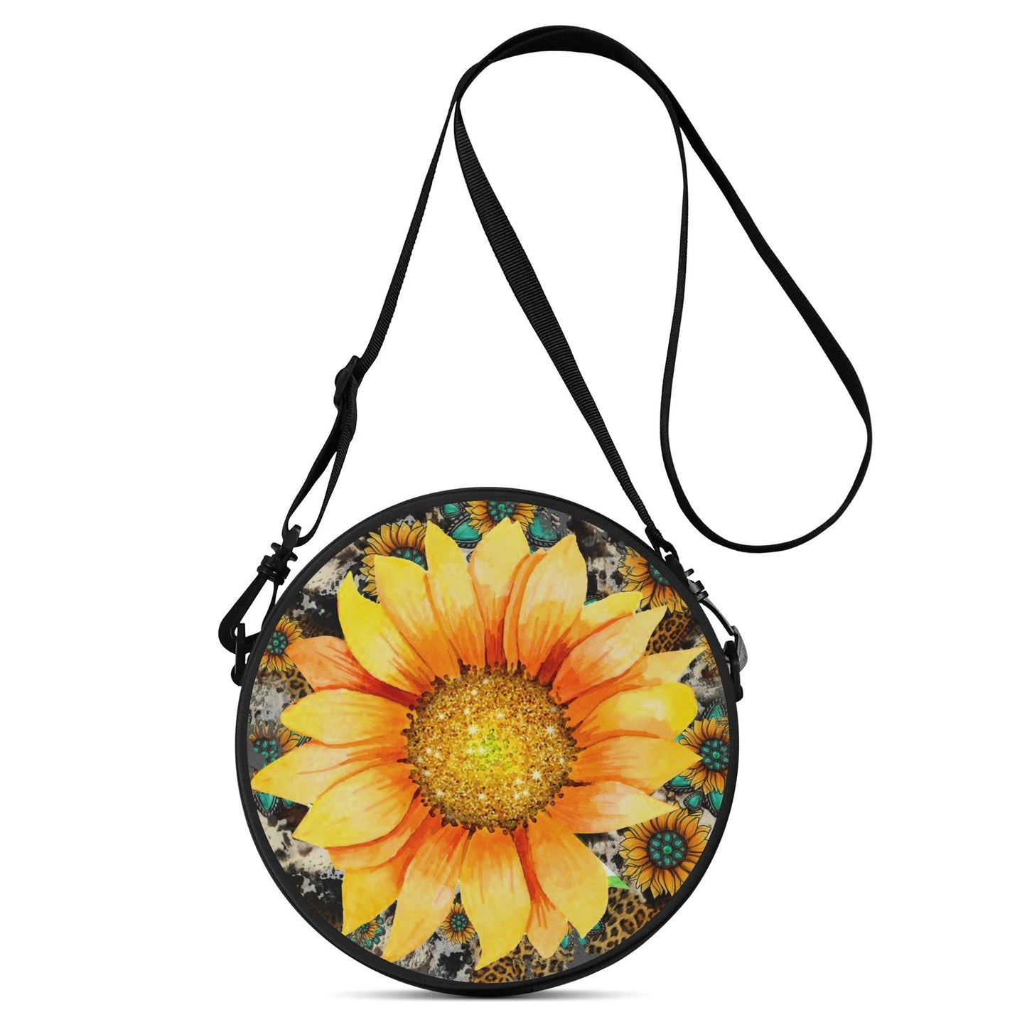 Leopard Sunflower | Everyday Style Round Satchel Bag – Compact, Cool & Ready to Go