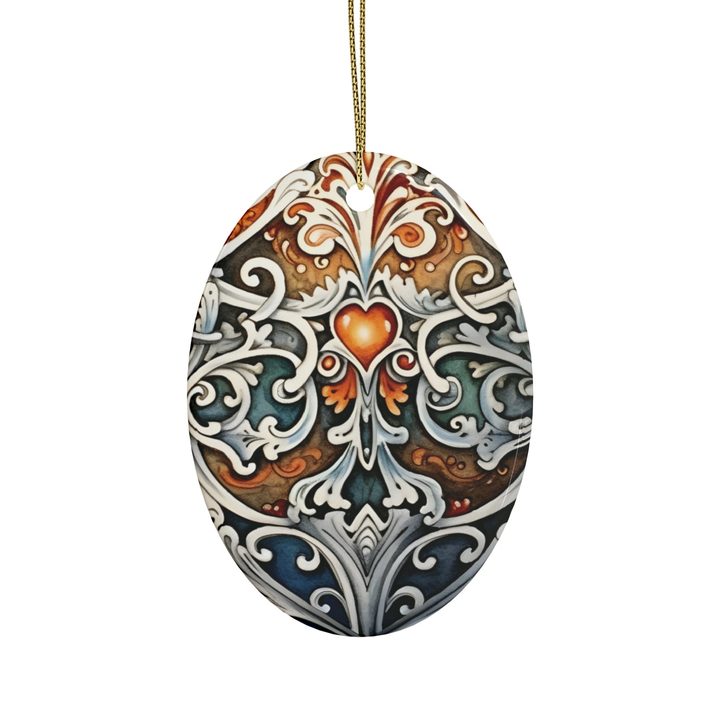 Gold Heart Gem | Ceramic Ornaments (1pcs, 5pcs, 10pcs, 20pcs)