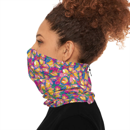 Bold Hibiscus Neck Gaiter – Tropical Warmth for Any Season