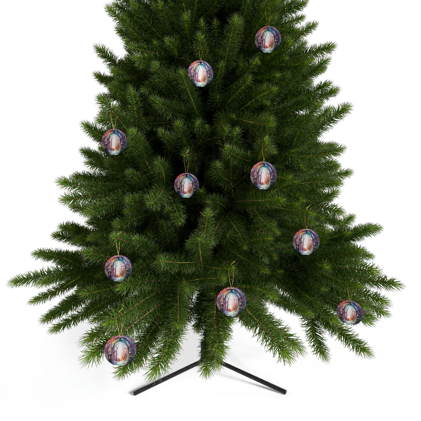 Idyllic Fantasy Christmas Scene | Ceramic Ornaments (1pcs, 5pcs, 10pcs, 20pcs) - 13