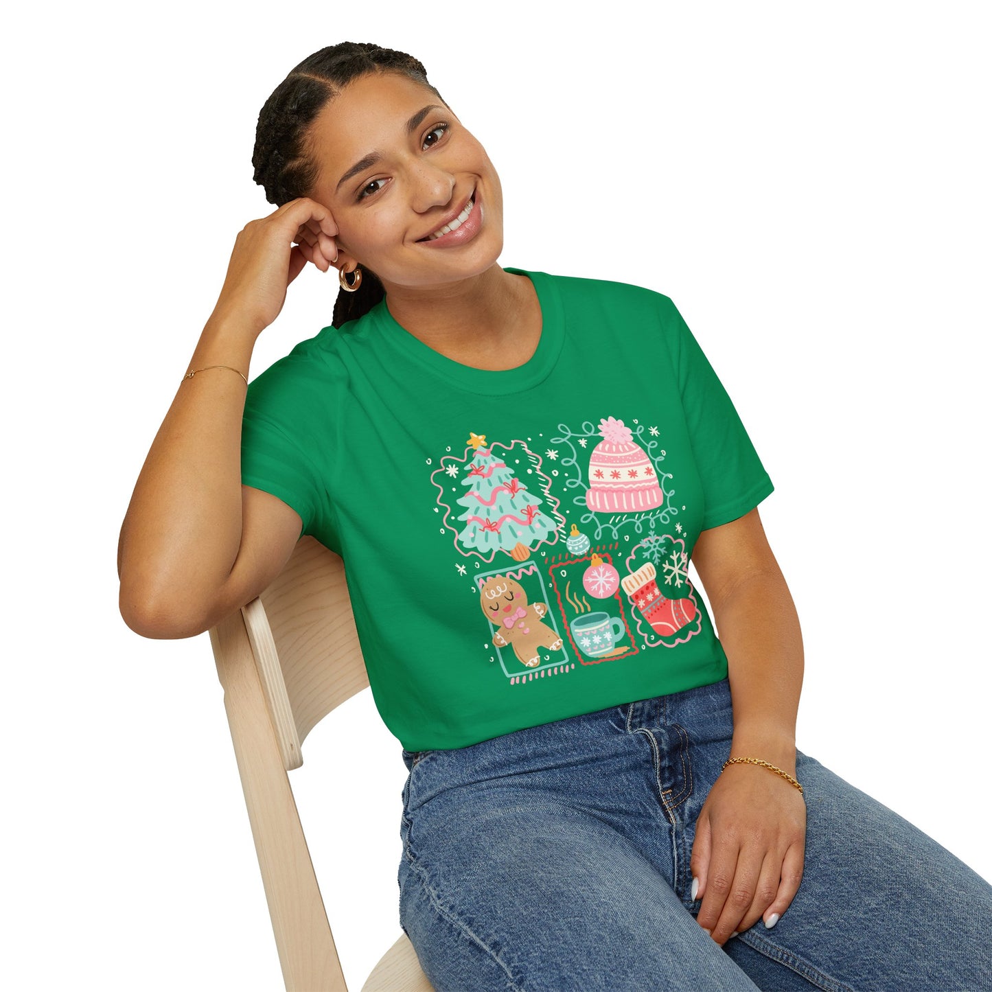 Christmas Retro Coquette | Unisex Soft-Style Cotton T-Shirt – Lightweight, Comfortable, Everyday Ready