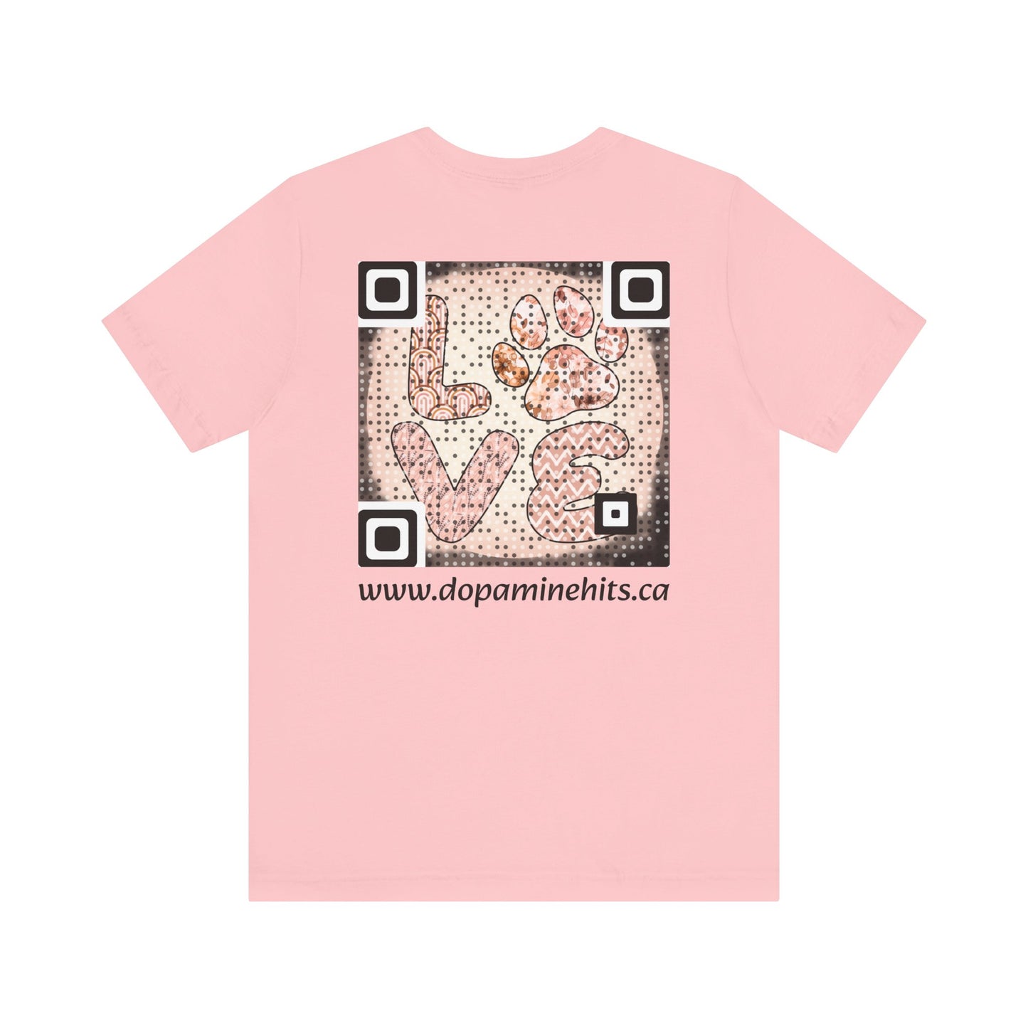 Dopamine Hits - Unisex Jersey Short Sleeve Tee with QR Code on Back