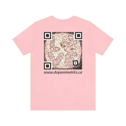 Dopamine Hits - Unisex Jersey Short Sleeve Tee with QR Code on Back