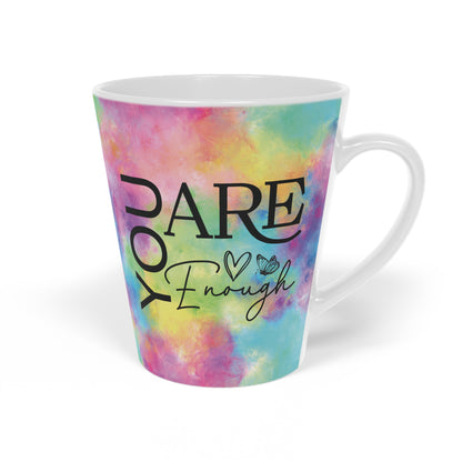 You Are Enough - Ceramic Latte Mug, 12oz - Rainbow Clouds