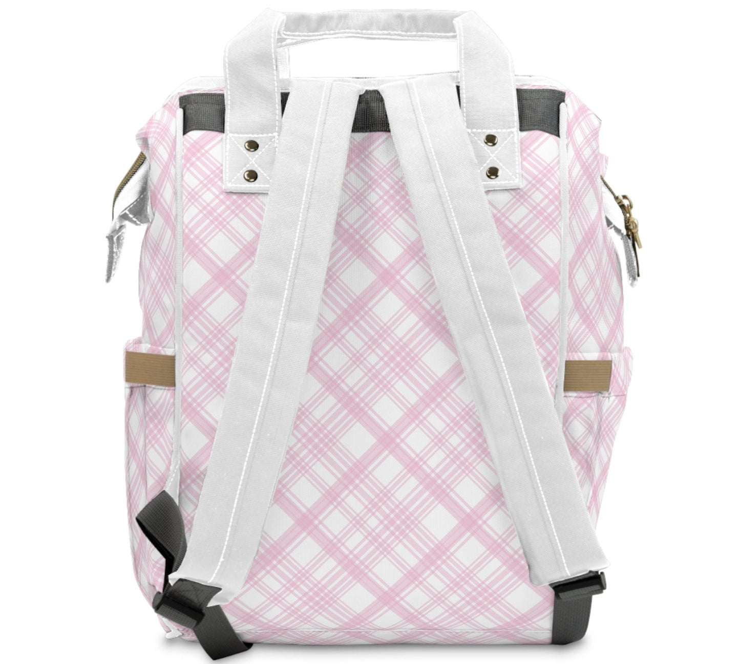 Canadian Pink Plaid - Multifunctional Diaper Backpack