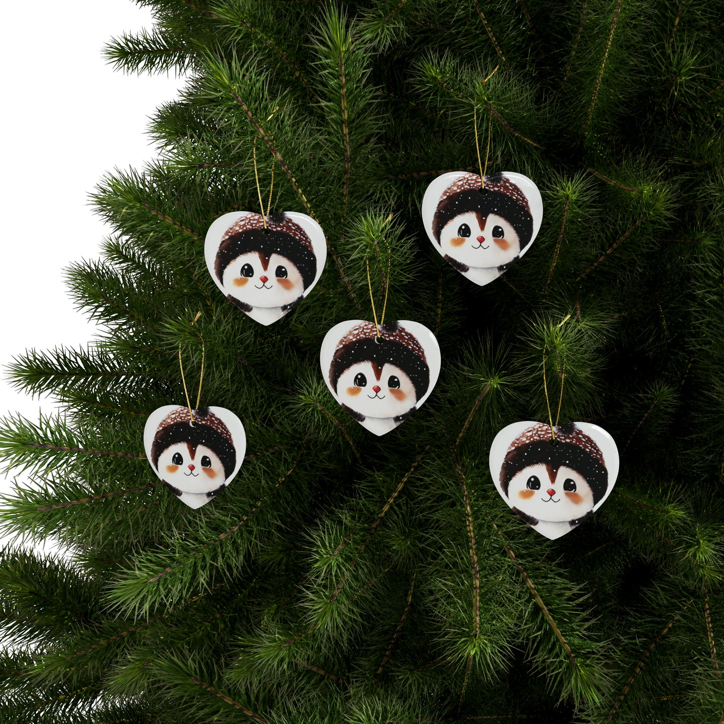 Woodland Creature | Ceramic Christmas Ornaments (1pcs, 5pcs, 10pcs, 20pcs) - 7