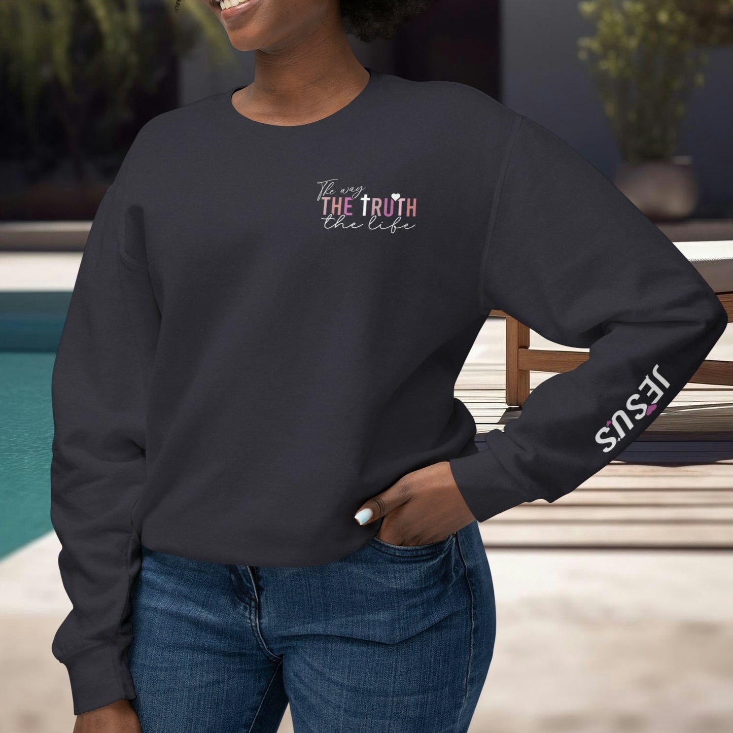 The Way The Truth & The Life - Unisex Lightweight Crewneck Sweatshirt