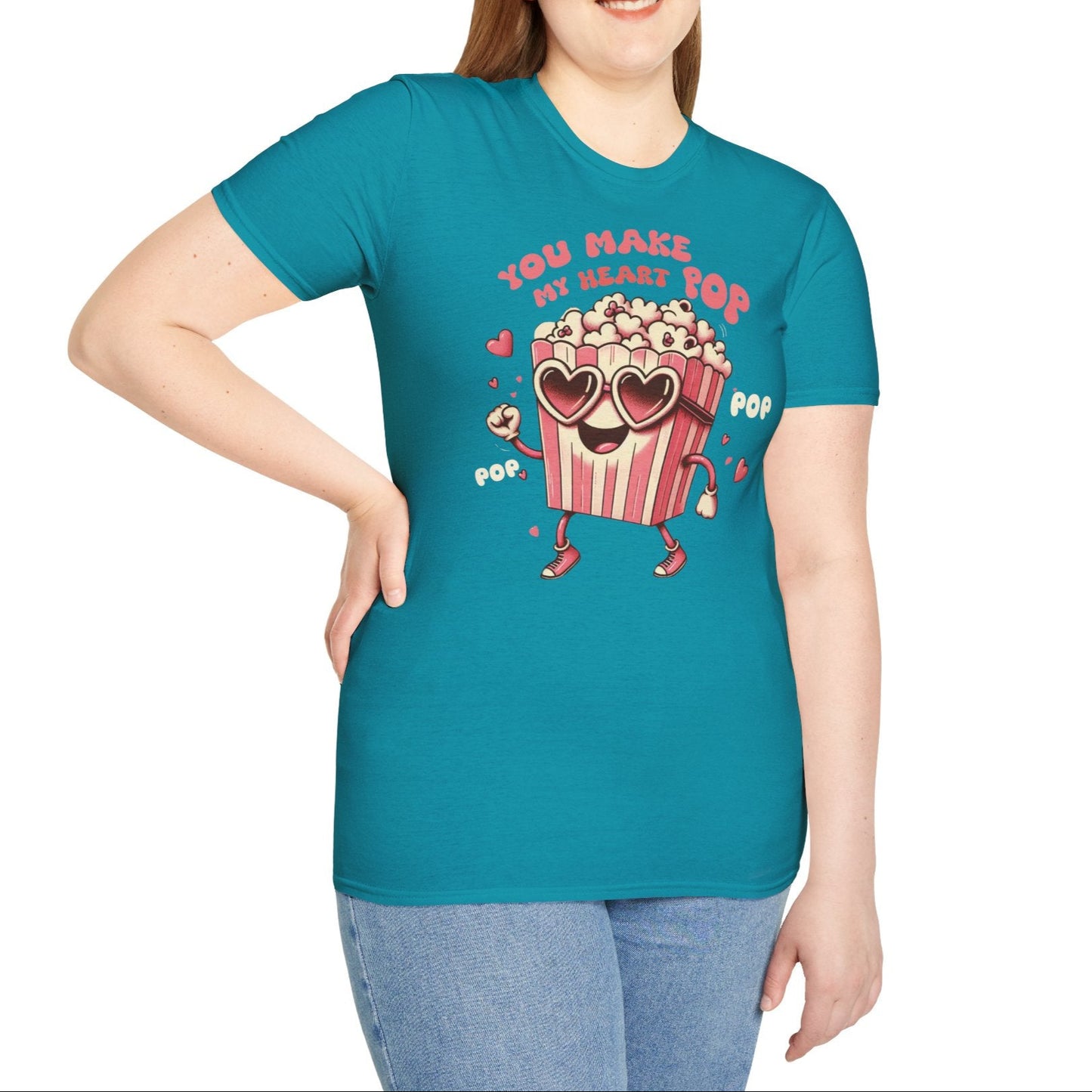 You Make My Heart Pop - Unisex Soft Cotton Retro T-Shirt - Plus Sizes Avail.