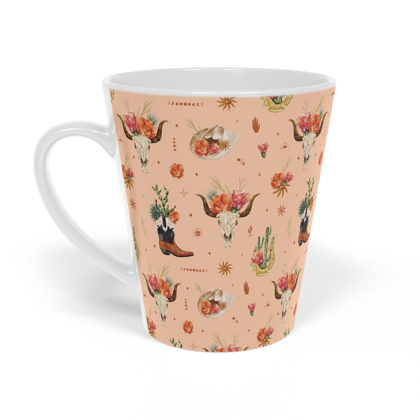 Peach Cowgirl - Ceramic Latte Mug, 12oz