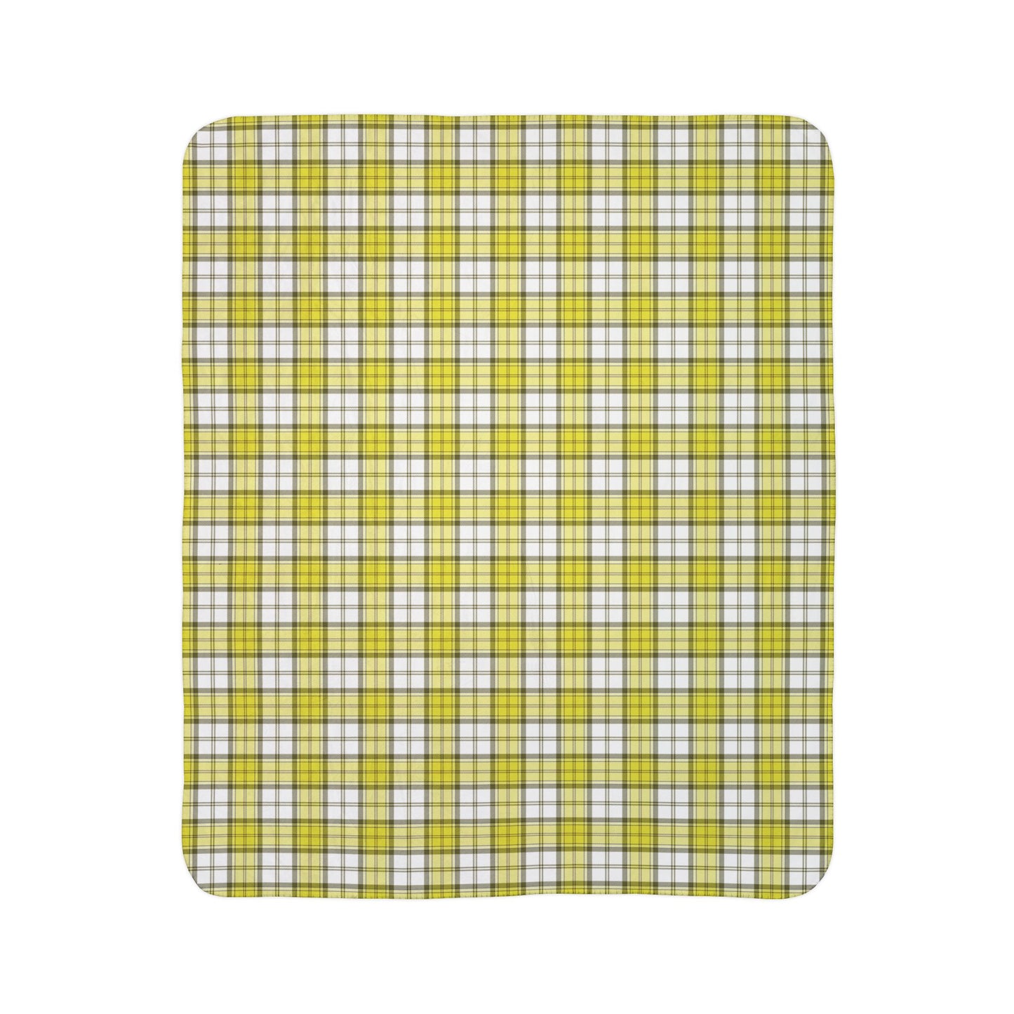 Yellow Alberta Dress Tartan - Fleece Sherpa Blanket in 2 Sizes