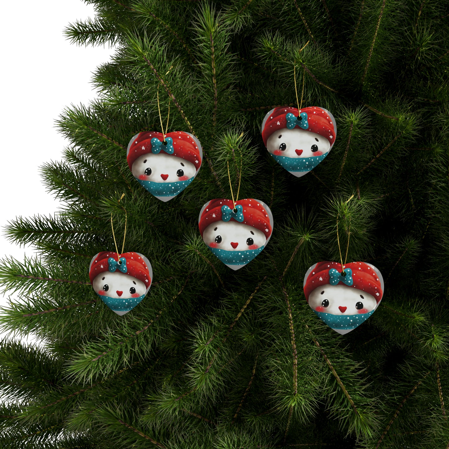 Woodland Creature | Ceramic Christmas Ornaments (1pcs, 5pcs, 10pcs, 20pcs) - Design 9