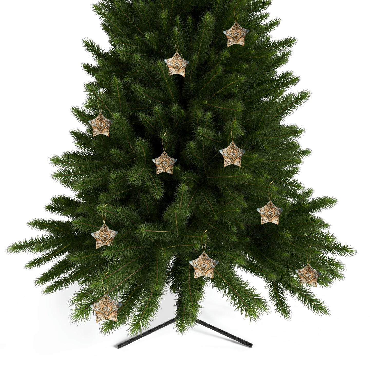 Blue & Gold Ceramic Christmas Ornaments (1pcs, 5pcs, 10pcs, 20pcs)