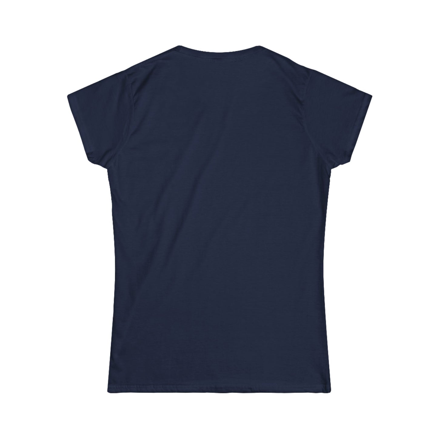 back of a Navy blue t-shirt on a white background