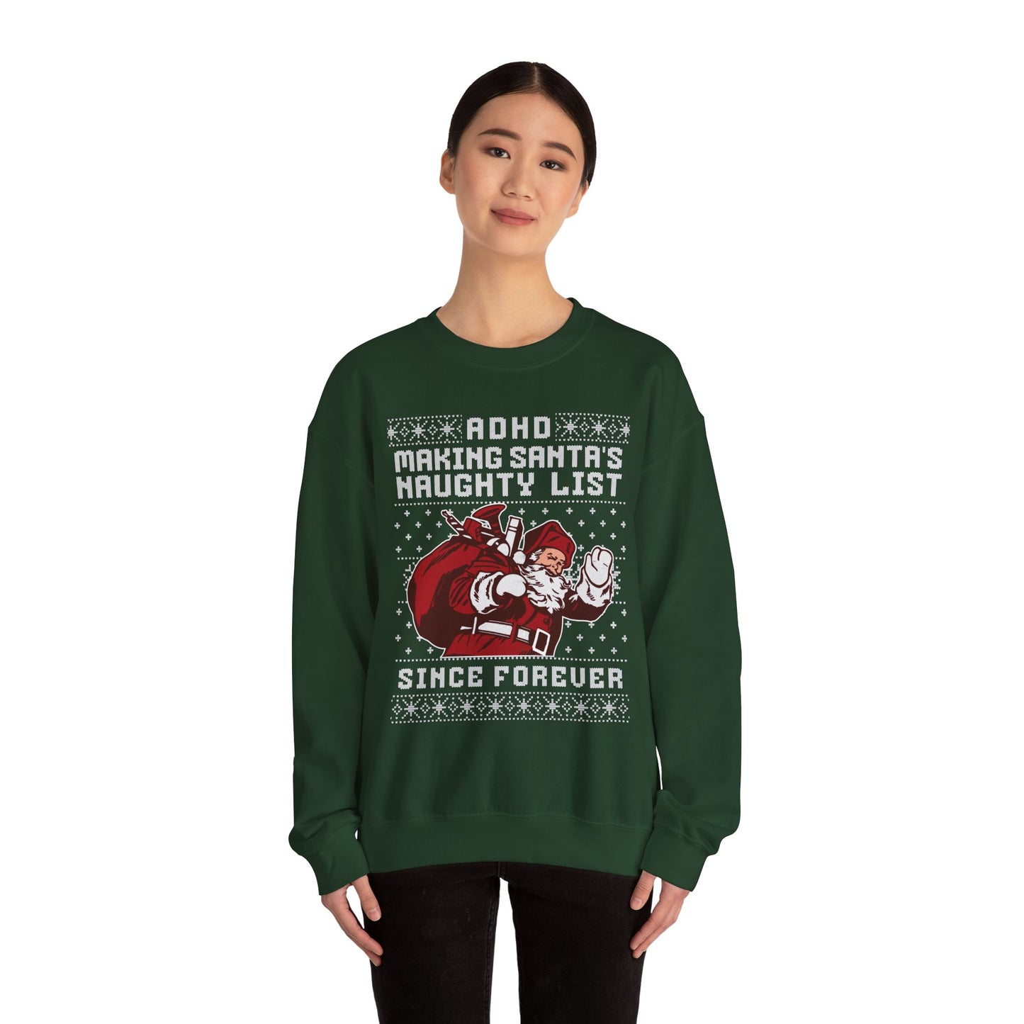 ADHD: Making Santa's Naughty List Since Forever – Unisex Heavy Blend Sweatshirt – Cozy Everyday Warmth