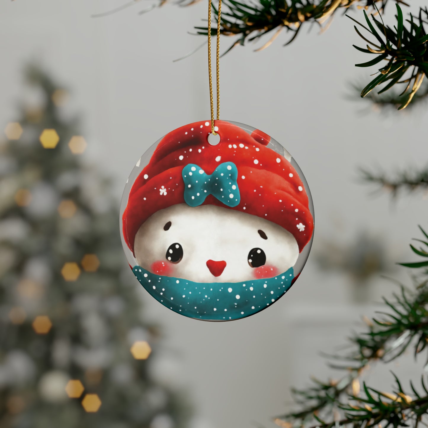 Woodland Creature | Ceramic Christmas Ornaments (1pcs, 5pcs, 10pcs, 20pcs) - Design 9