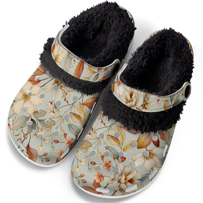 Country Cottage - Lined Slip-On Clog Slippers