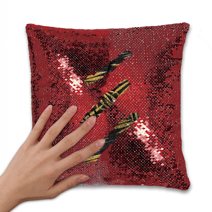 Black & Gold Glam - Sequin Pillowcase - Soft Polyester