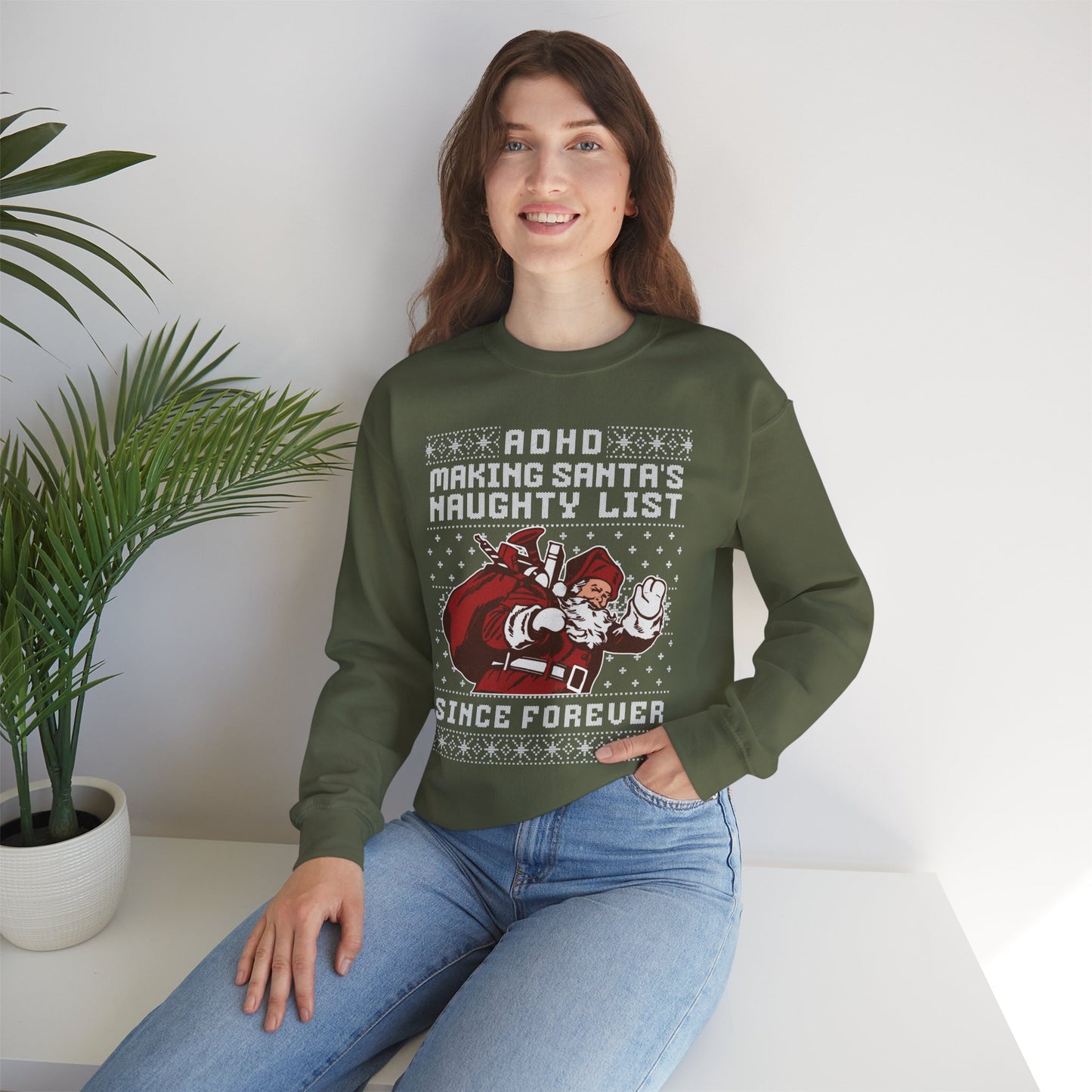 ADHD: Making Santa's Naughty List Since Forever – Unisex Heavy Blend Sweatshirt – Cozy Everyday Warmth