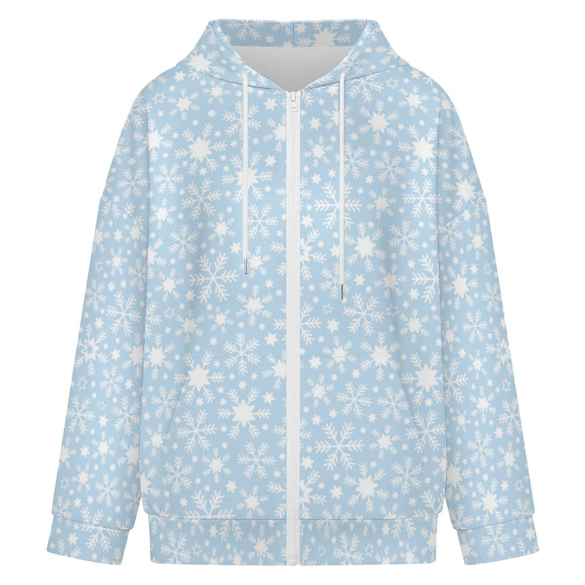 Let it Snow | Women's Full-Zip Hoodie – Soft, Warm & Comfortable Casual Hoodie - Pastels
