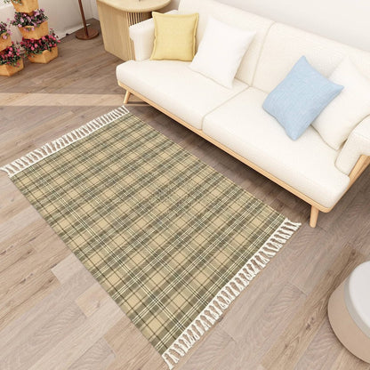 Retro Vintage Cabin/Cottage Plaid Tasselled Area Rug