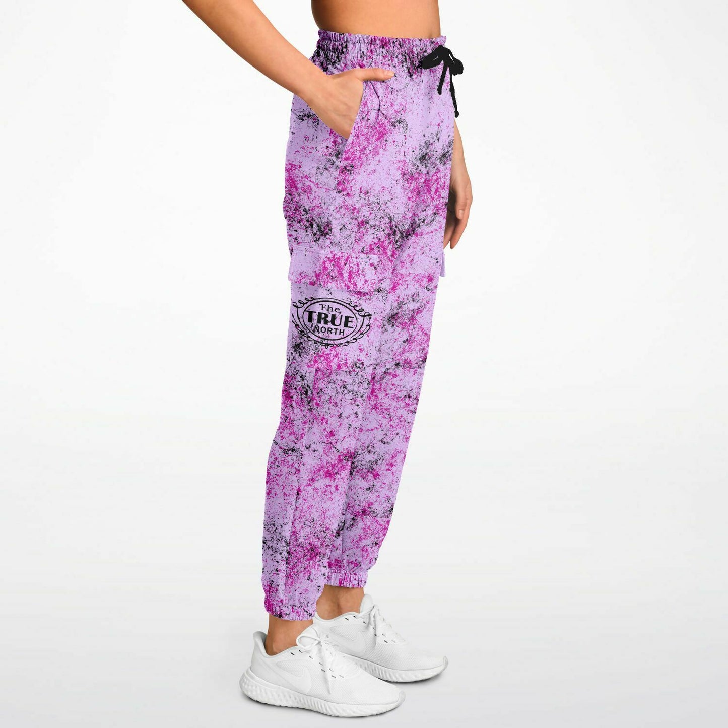 Pink & Black on Purple Canadian Grunge - Athletic Cargo Sweatpants