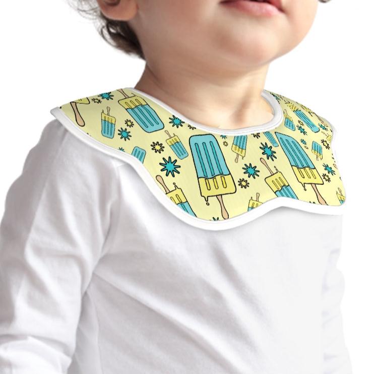 Popsicle Print - Soft Petal-Shaped Baby Bibs – Cotton Comfort for Little Ones