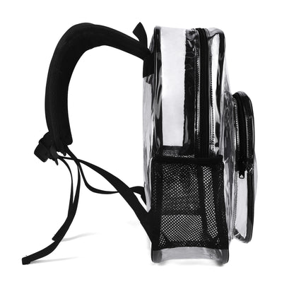 Cool Cat - Stadium Approved Clear Backpack, Heavy Duty PVC Design for College, Work & Travel, with Adjustable Straps & Quick Security Check