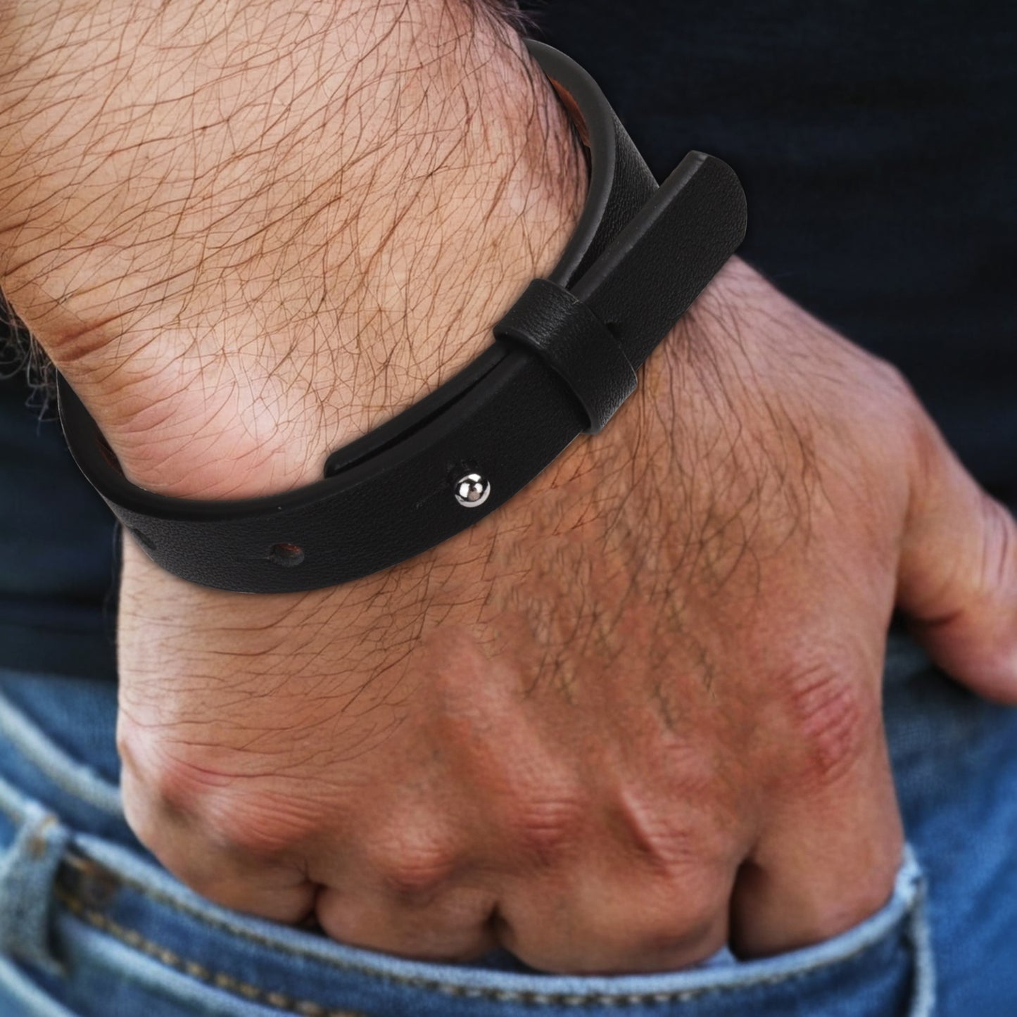 No Compromise | Mens Engraved Cuff Bracelet - Bold Words, Clear Path